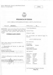 Approvazione bozza Protocollo d'intesa - Provincia di Foggia