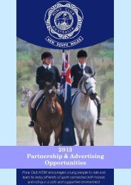 Partnership & Advertising - Pony Club Association of NSW