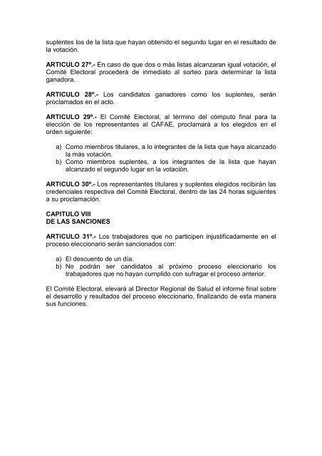 REGLAMENTO CAFAE 2009 - Direccion Regional de Salud Tacna