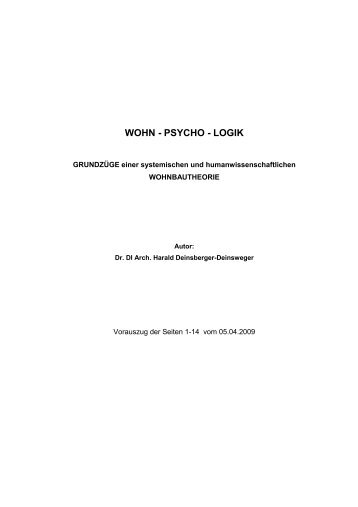 WOHN - PSYCHO - LOGIK - DI Dr. Harald Deinsberger-Deinsweger ...