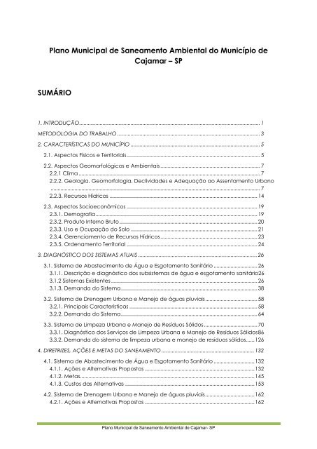 Plano Municipal de Saneamento Ambiental do Município de ...