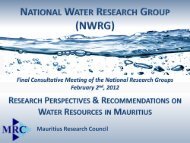 Presentation by the National Water Research Group - Mauritius ...