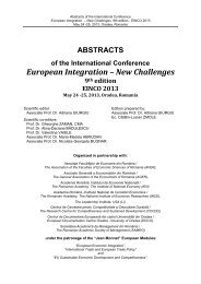 European Integration – New Challenges - Facultatea de Ştiinţe ...