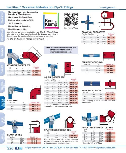 Kee-Klamp Slip On Pipe Fittings - Wagnercompanies.com