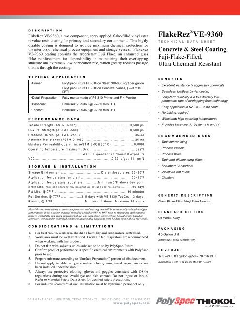 FlakeRez VE-9360 - PolySpec