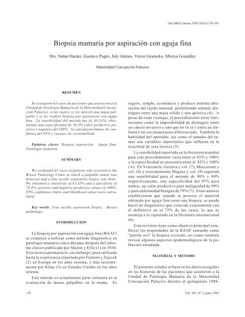 Biopsia mamaria por aspiraciÃ³n con aguja fina