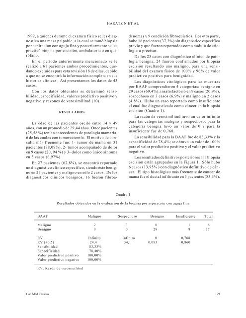 Biopsia mamaria por aspiraciÃ³n con aguja fina