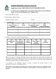 Fire Services Fitter_Mechanic Application Form - North Tipperary ...