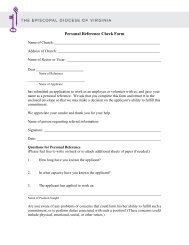 Personal Reference Check Form