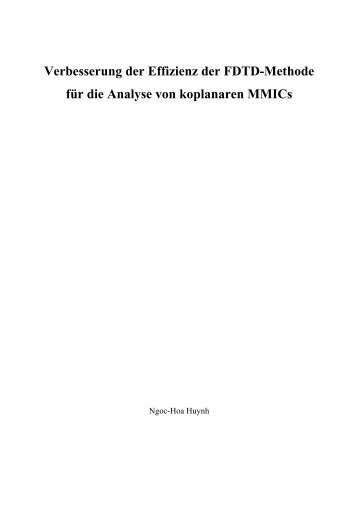 Verbesserung der Effizienz der FDTD-Methode für die Analyse von ...