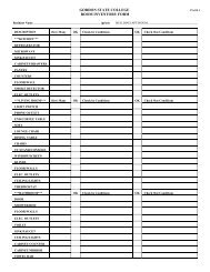 GORDON STATE COLLEGE ROOM INVENTORY FORM