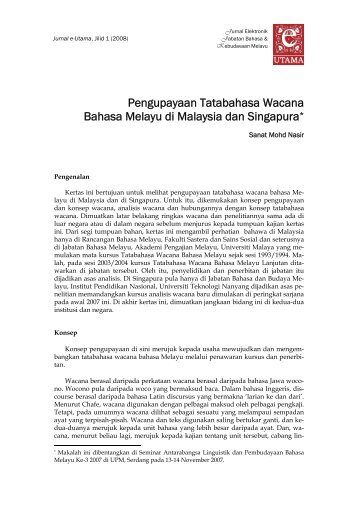 Pengupayaan Tatabahasa Wacana Bahasa Melayu di Malaysia dan ...