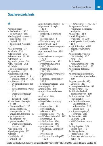 Thieme MEMORIX: Schmerztherapie