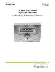 [MI 019-120] I/A Series Mass Flowtubes Models CFS20 ... - Invensys