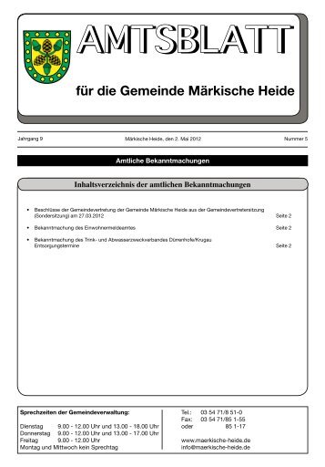 Amtsblatt Märkische Heide - Mai 2012