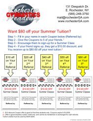 Want $80 off your Summer Tuition? - RGA-Rochester Gymnastics ...