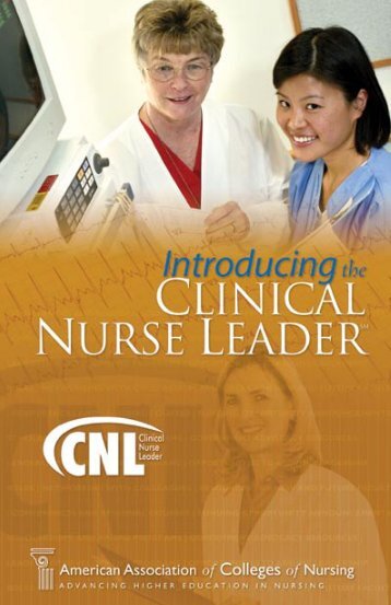 Clinical Nurse Leader Brochure - American Association of Colleges ...