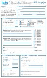 Holiday Greeting Card Order Form - SickKids Foundation