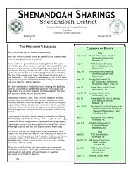 SHENANDOAH SHARINGS - Virginia Federation of Garden Clubs