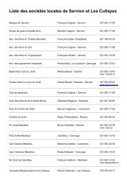 Liste des sociÃ©tÃ©s locales de Servion et Les Cullayes - Communal.ch