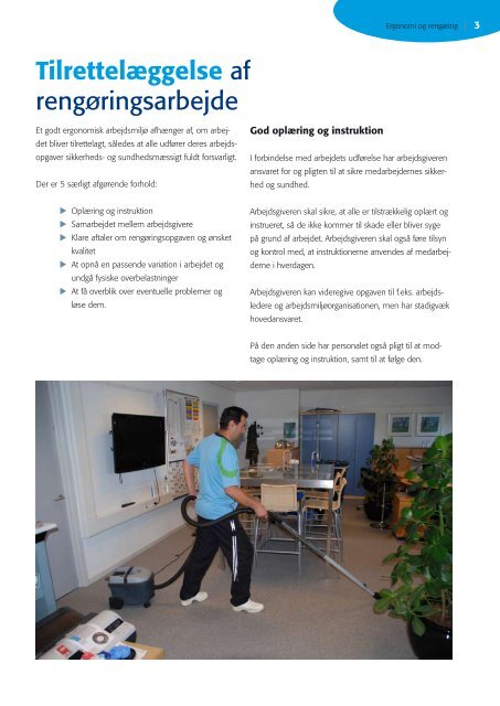 Ergonomi og rengøring - BAR - service og tjenesteydelser.