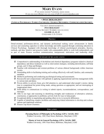 PSYCHOLOGIST - Resume Prime