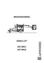 bruksanvisning denka lift dk7 mk21 dk7 mk22 - AJ Maskin AS