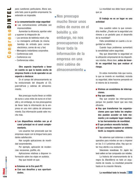 Conclusiones Movilidad 2012 - Revista DINTEL Alta DirecciÃ³n