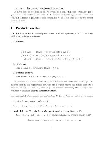 Tema 4: Espacio vectorial euclÃ­deo