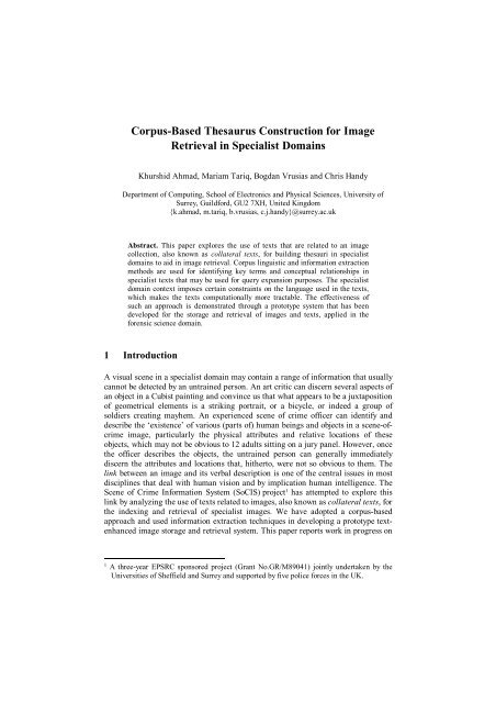 Corpus-Based Thesaurus Construction for Image Retrieval in ...