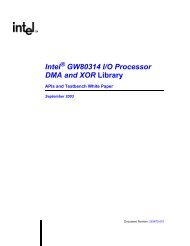 Intel(R) IQ80315 I/O Processor DMA and XOR Library APIs and ...