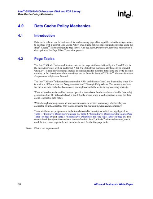 Intel(R) IQ80315 I/O Processor DMA and XOR Library APIs and ...