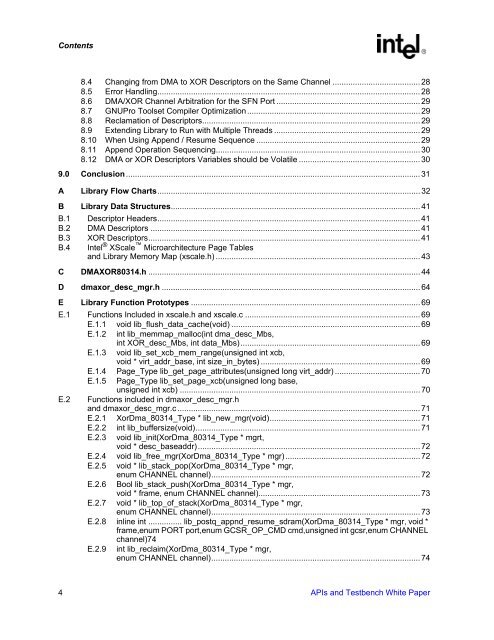 Intel(R) IQ80315 I/O Processor DMA and XOR Library APIs and ...