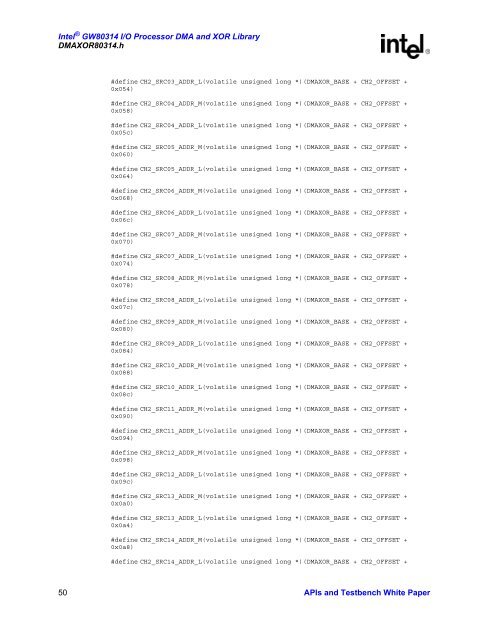 Intel(R) IQ80315 I/O Processor DMA and XOR Library APIs and ...