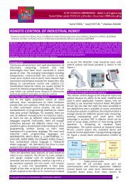 remote control of industrial robot - Acta Technica Corviniensis