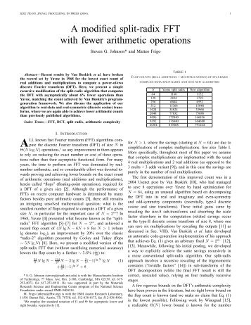 known fast Fourier transform (FFT)