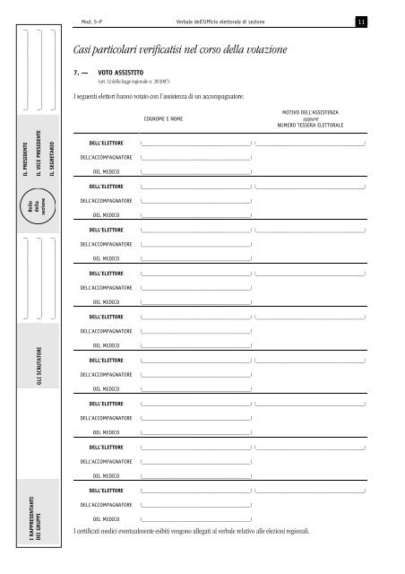 Modello del verbale dell'Ufficio elettorale di sezione - Sistema delle ...