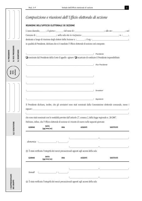 Modello del verbale dell'Ufficio elettorale di sezione - Sistema delle ...