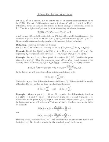 Differential forms on surfaces