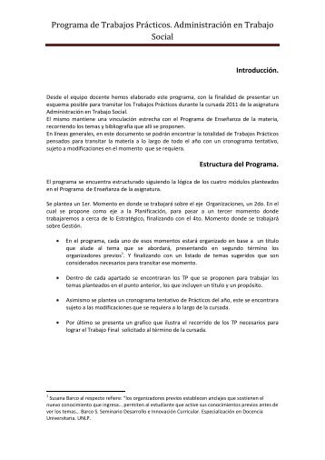 Programa de Trabajos PrÃ¡cticos - Facultad de Trabajo Social