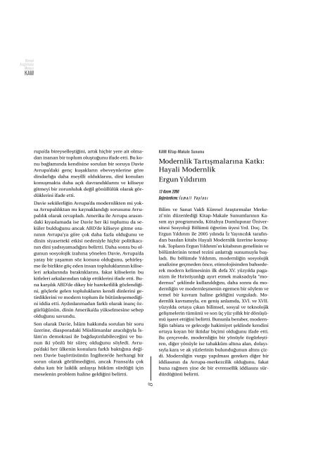 bÃ¼lten 62 (pdf) - Bilim ve Sanat VakfÄ±