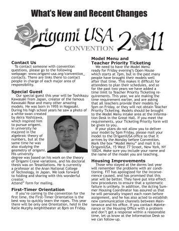 What's New [pdf] - OrigamiUSA