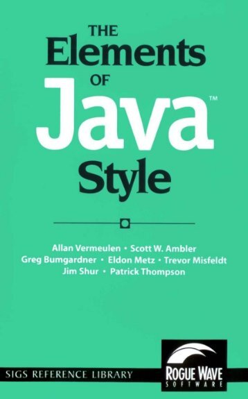 The Elements of Java Style