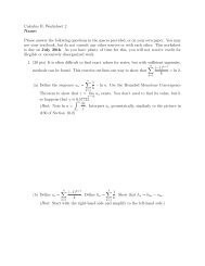 Calculus II, Worksheet 2 Name: Please answer the following ...