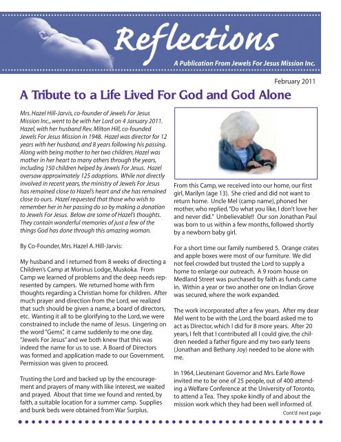 A Tribute to a Life Lived For God and God Alone - JFJ Hope Centre