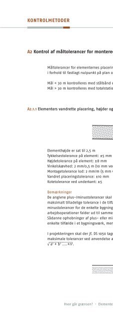 Hvor går grænsen? · Elementer af letklinkerbeton - Tolerancer