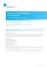 Terms and Conditions of Insurance - Southern Cross Healthcare