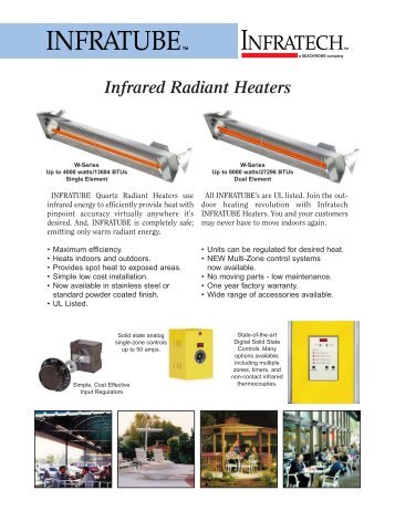 Infrared Radiant Heaters Item List & Specifications