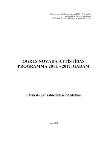 ogres novada attÄ«stÄ«bas programma 2011. - 2017 ... - Ogres novads
