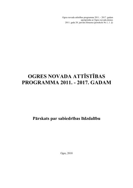 ogres novada attÄ«stÄ«bas programma 2011. - 2017 ... - Ogres novads